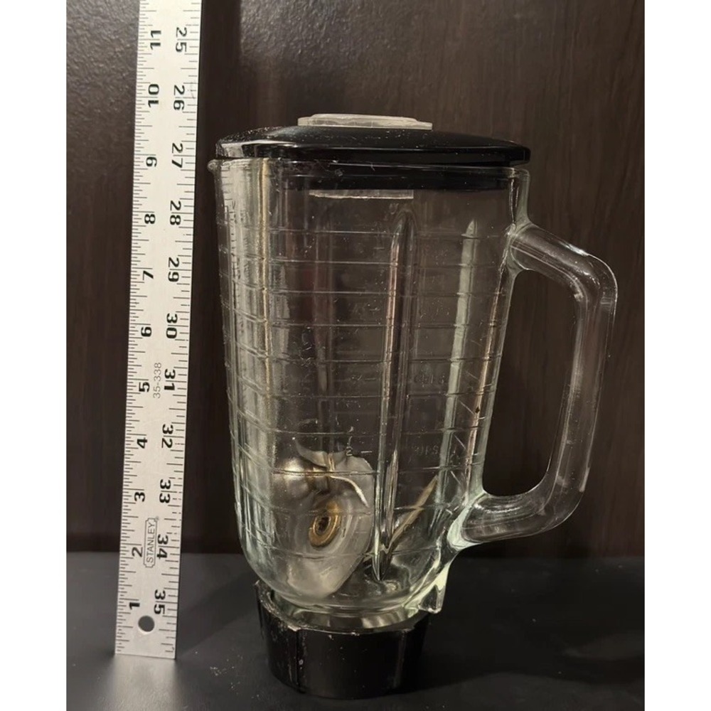 Oster Glass Blender Jar 5 Cup Square Replacement 2 Blades Lid Base Vintage Parts
